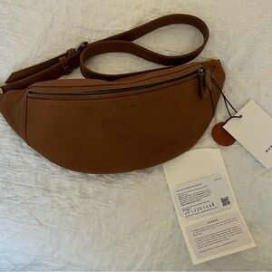 Handcrafted Tan Leather Crossbody Bag